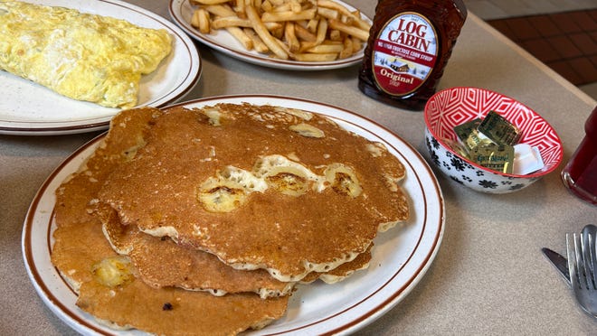 Banana pancakes at Yolk and Toast in Roseville are a homey treat.