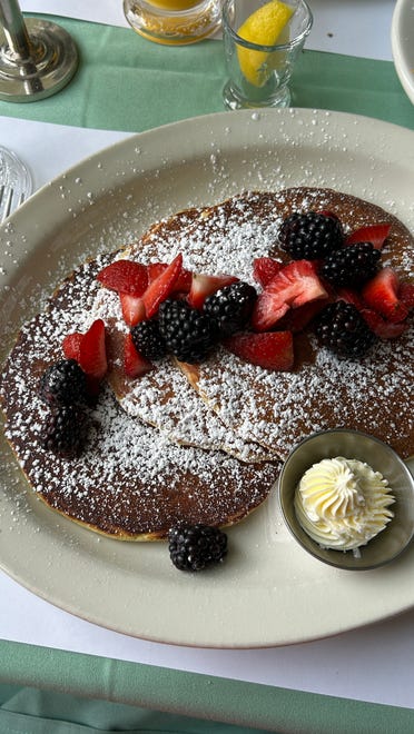 Just up the winding staircase at The Siren hotel, Ash Bar serves a weekend breakfast featuring pancakes topped with fresh sliced strawberries, blueberries, raspberries, blackberries and a dusting of confectioner’s sugar.