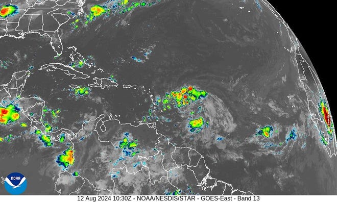 Potential Tropical Cyclone Five 6 a.m. Aug. 12, 2024.